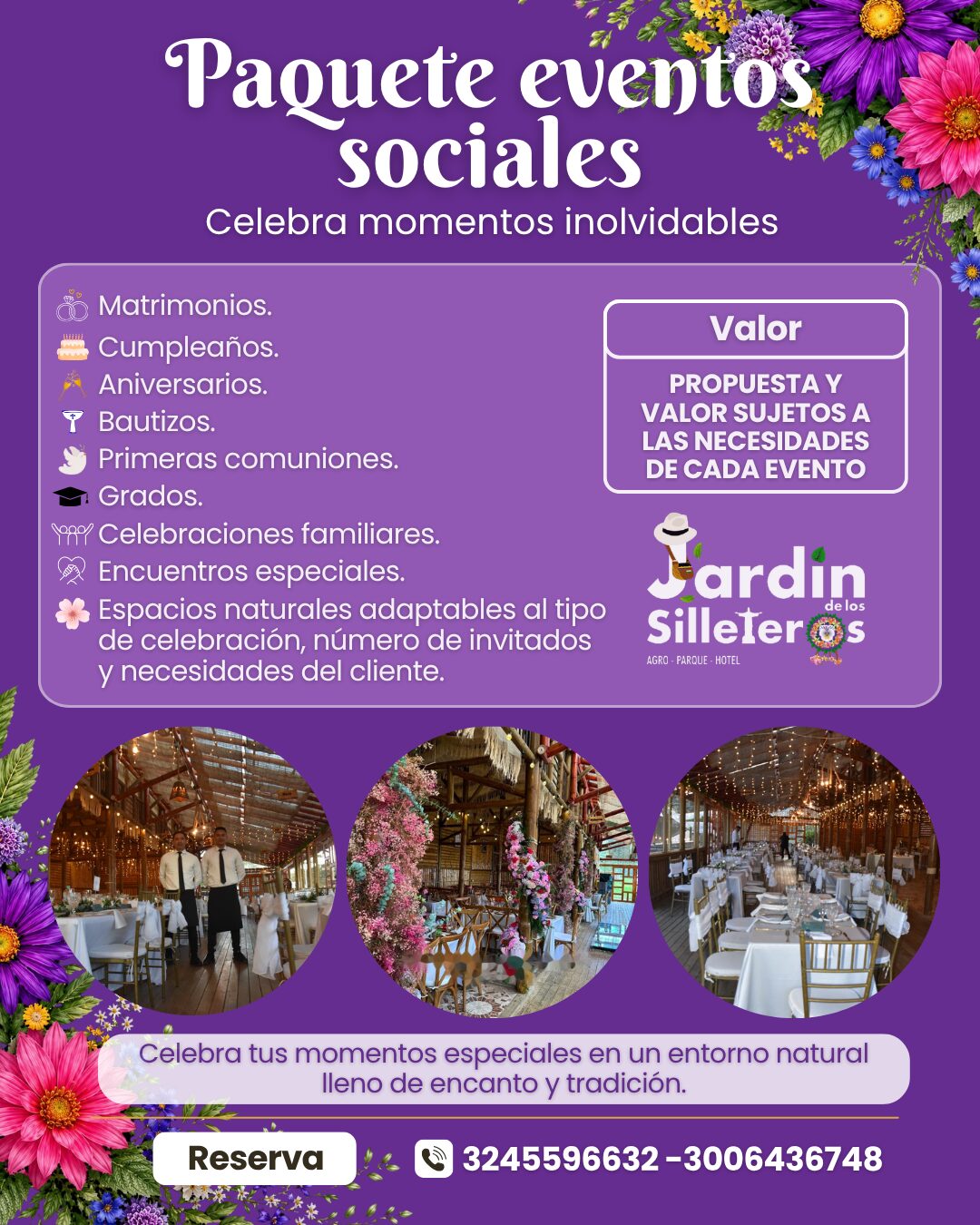 Información de pasadía del Jardín de los Silleteros