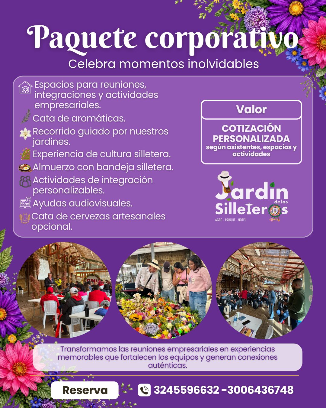 Información de pasadía del Jardín de los Silleteros